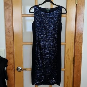 Lauren Ralph Lauren Evening Navy Blue Dress